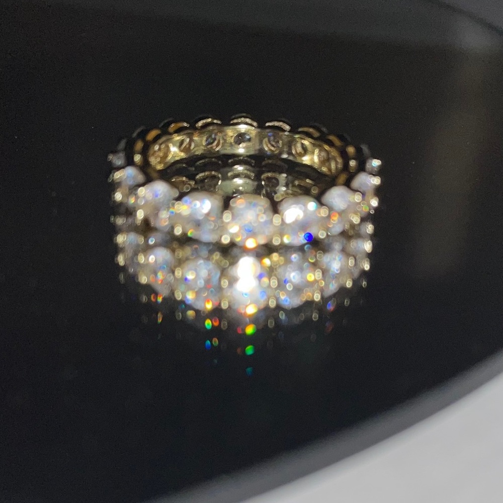 Waterproof Tarnish Proof Gold Diamond Ring - Picture 6 of 8
